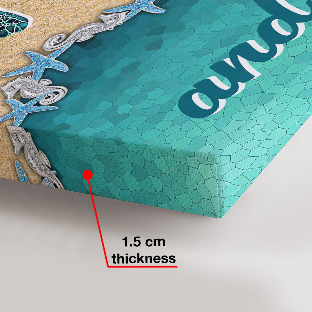 Salty Lil' Beach – Personalisierte Schildkröten-Leinwand und Poster