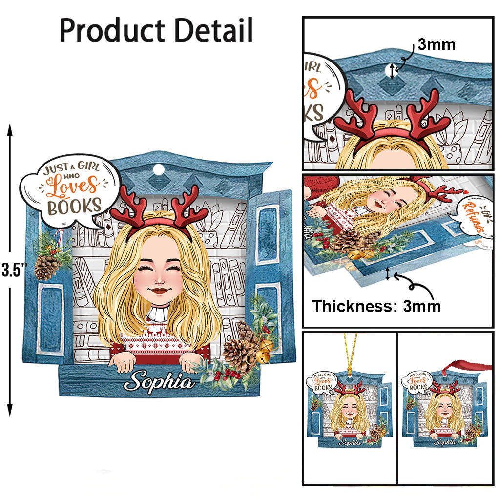 Einfach ein Mädchen, das Bücher liebt – personalisierter Buchanhänger