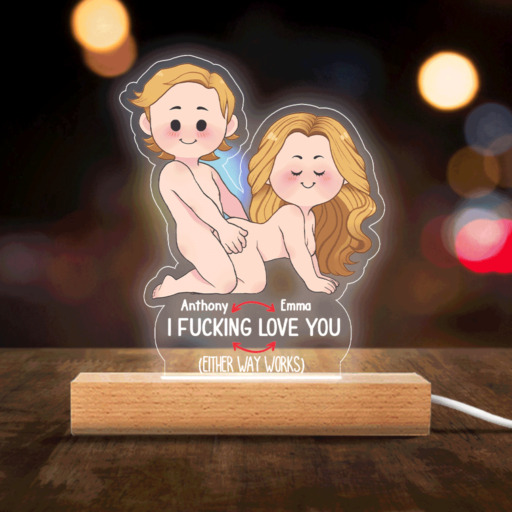 Ich liebe dich – Personalisierte, paarförmige Leuchtplatte mit Sockel