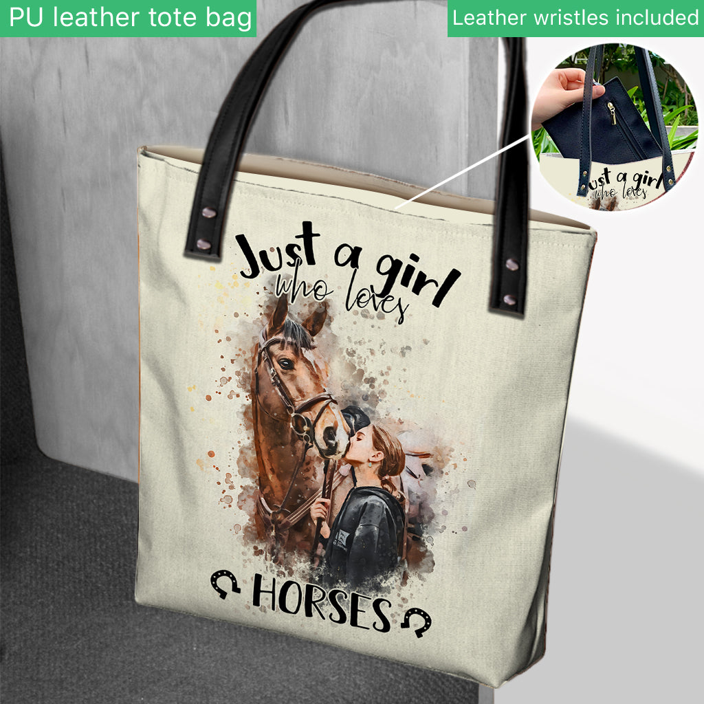 Just A Girl Who Loves Horses - Personalized Horse Tote Bag