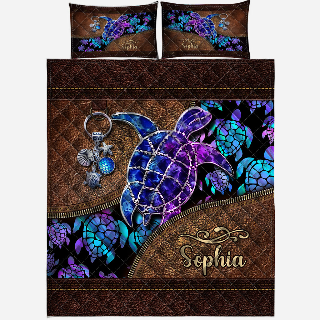 Salty Lil' Beach – Personalisierte Schildkröten-Bettwäsche-Set