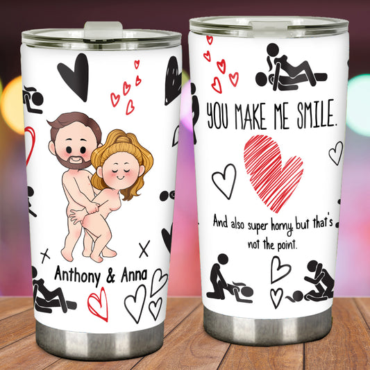 You Make Me Smile - Personalized Couple Tumbler