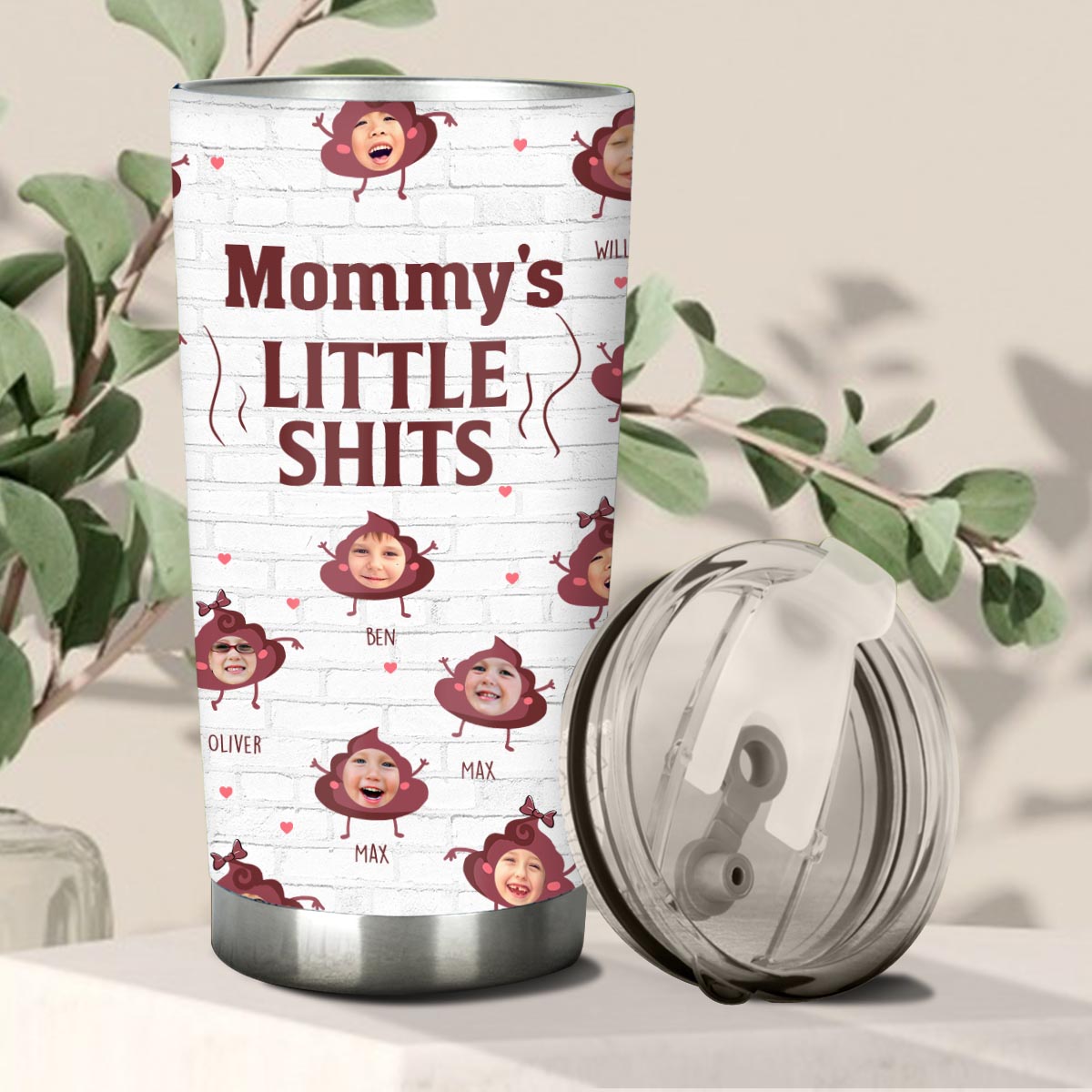 Daddy Little Shits - Gift for dad, grandma, grandpa, mom, uncle, aunt, brother, sister - Personalized Tumbler