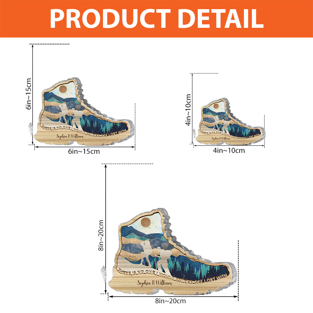 Es gibt niemanden, mit dem ich mich lieber verirren würde – Wandergeschenk für Ehefrau, Ehemann, Freund, Freundin – Personalisierte Acrylplakette in individueller Form