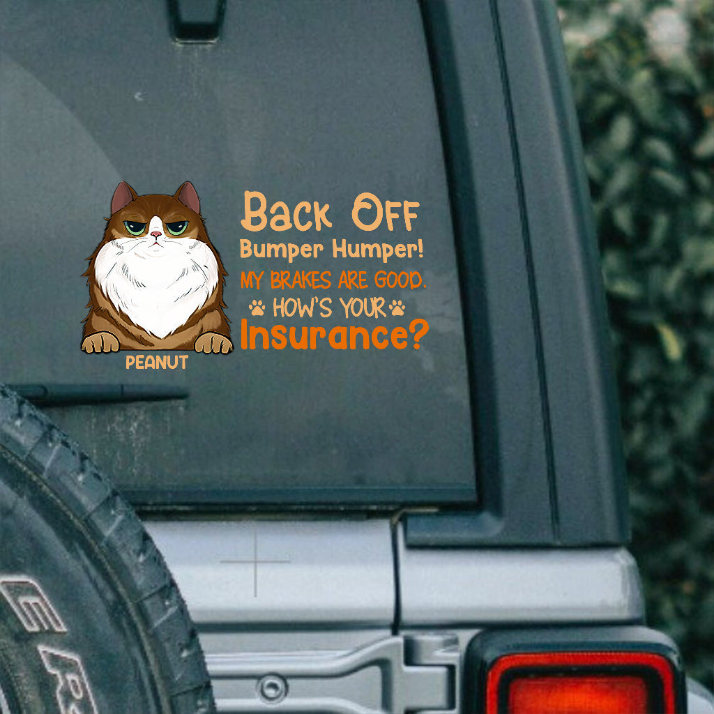 Back Off - Personalized Cat Decal Full