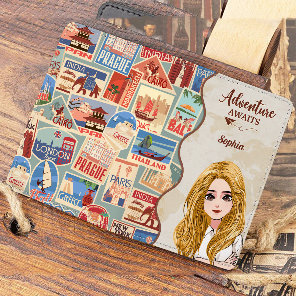 Collect Momments Not Things - Travelling gift for mom, daughter, granddaughter, wife, girlfriend, friend - Personalized Passport Holder