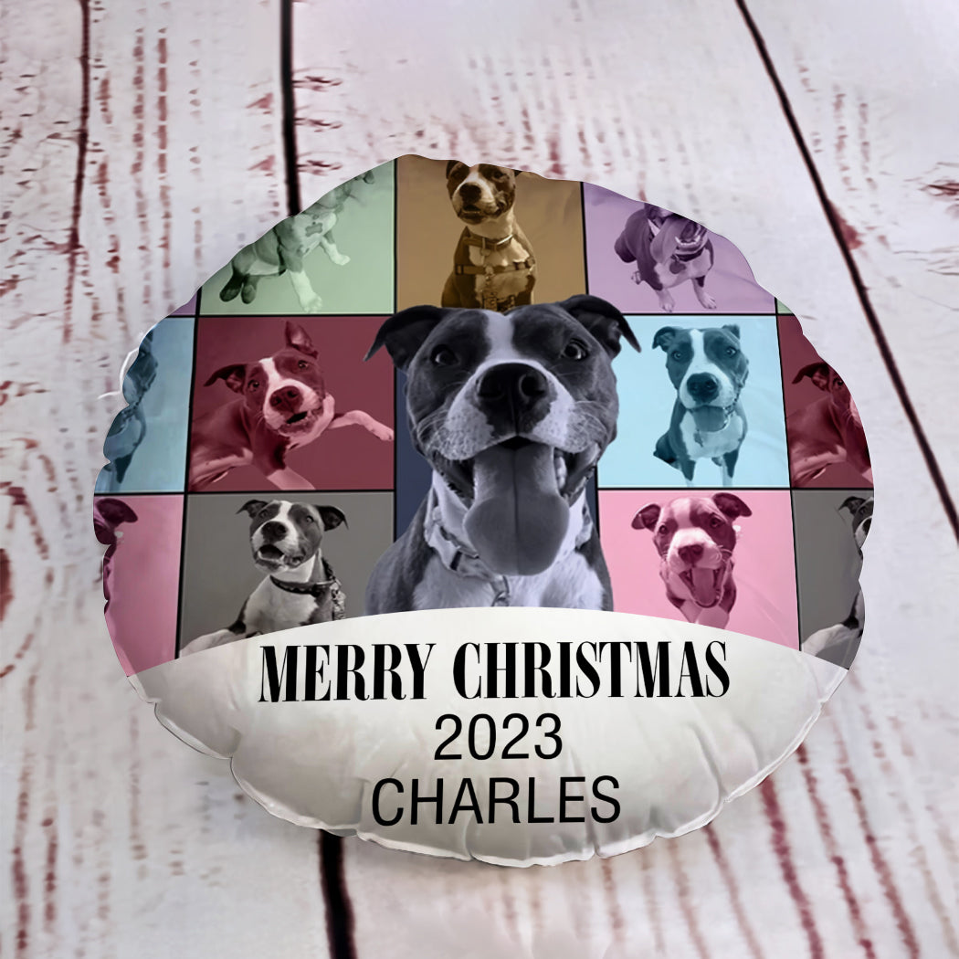 Frohe Weihnachten Version – Personalisiertes Kissen in Hundeform