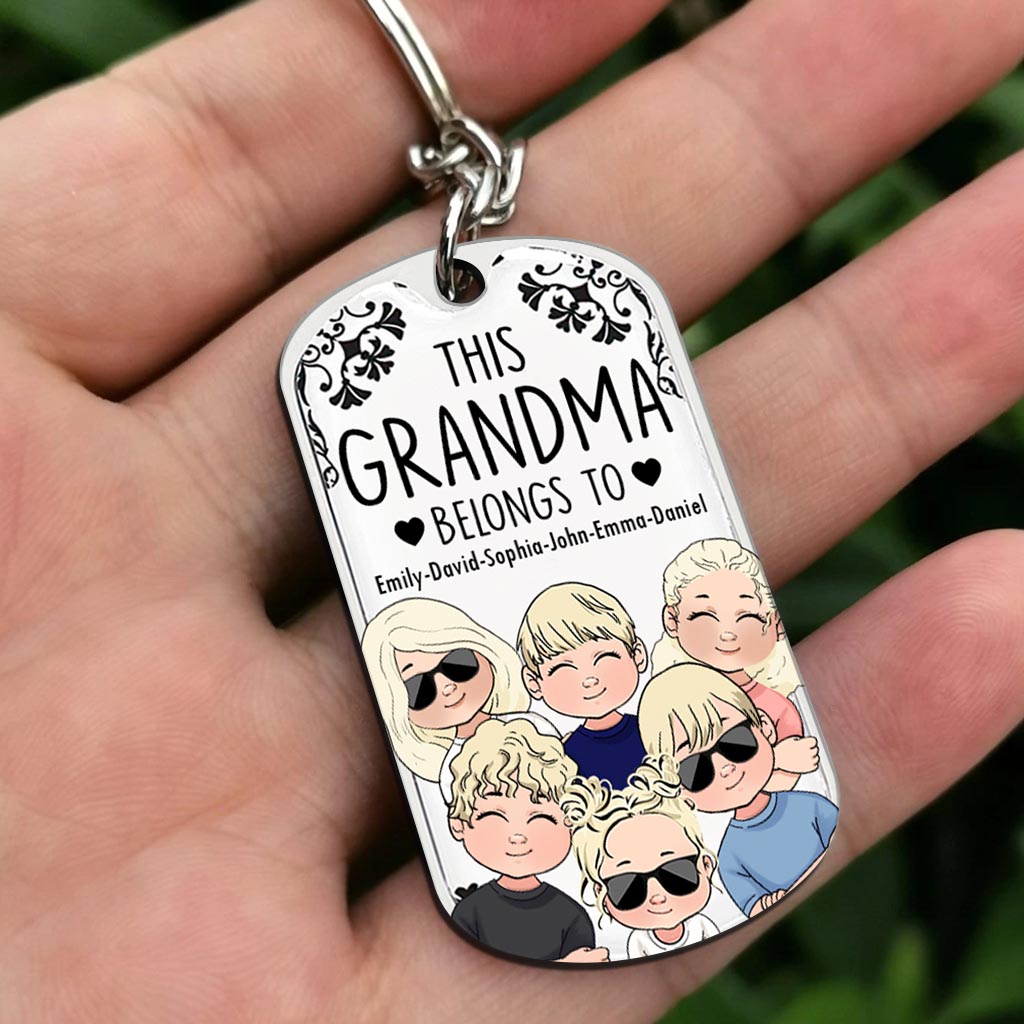 Dieser Artikel gehört Papa – Geschenk für Papa, Opa, Mama, Onkel, Tante, Oma – Personalisierter Schlüsselanhänger aus Edelstahl