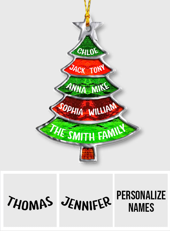Familienweihnachtsbaum – personalisierter Familienschmuck