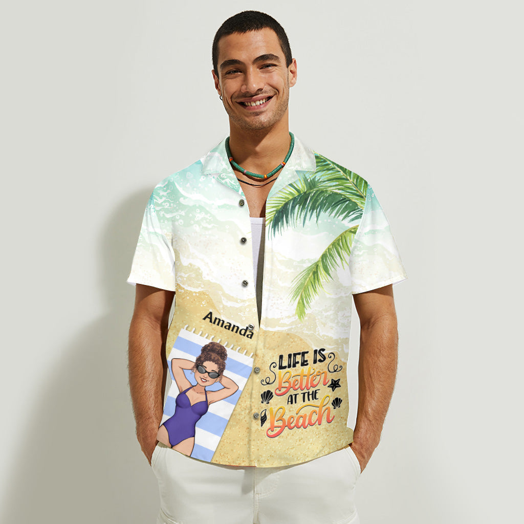 Der Strand ruft und ich muss gehen – Geschenk für Meeresliebhaber für Freunde, Schwester, Freundin, Ehefrau, Mutter, Bruder, Vater, Ehemann, Freund – Personalisiertes Hawaiihemd