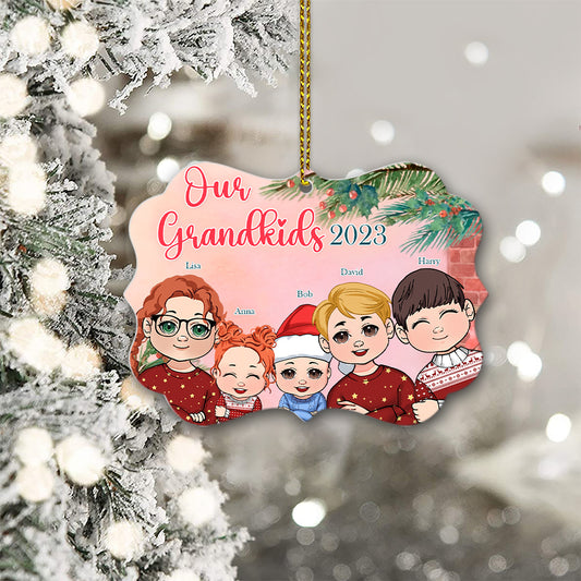 My Grandkids 2023 - Personalized Grandma Aluminium Ornament