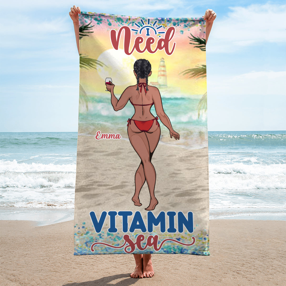Sandy Toes Sun Kissed Nose – Geschenkidee für Meeresliebhaberinnen: Personalisiertes Strandtuch für Freundin, Schwester, Ehefrau, Mutter