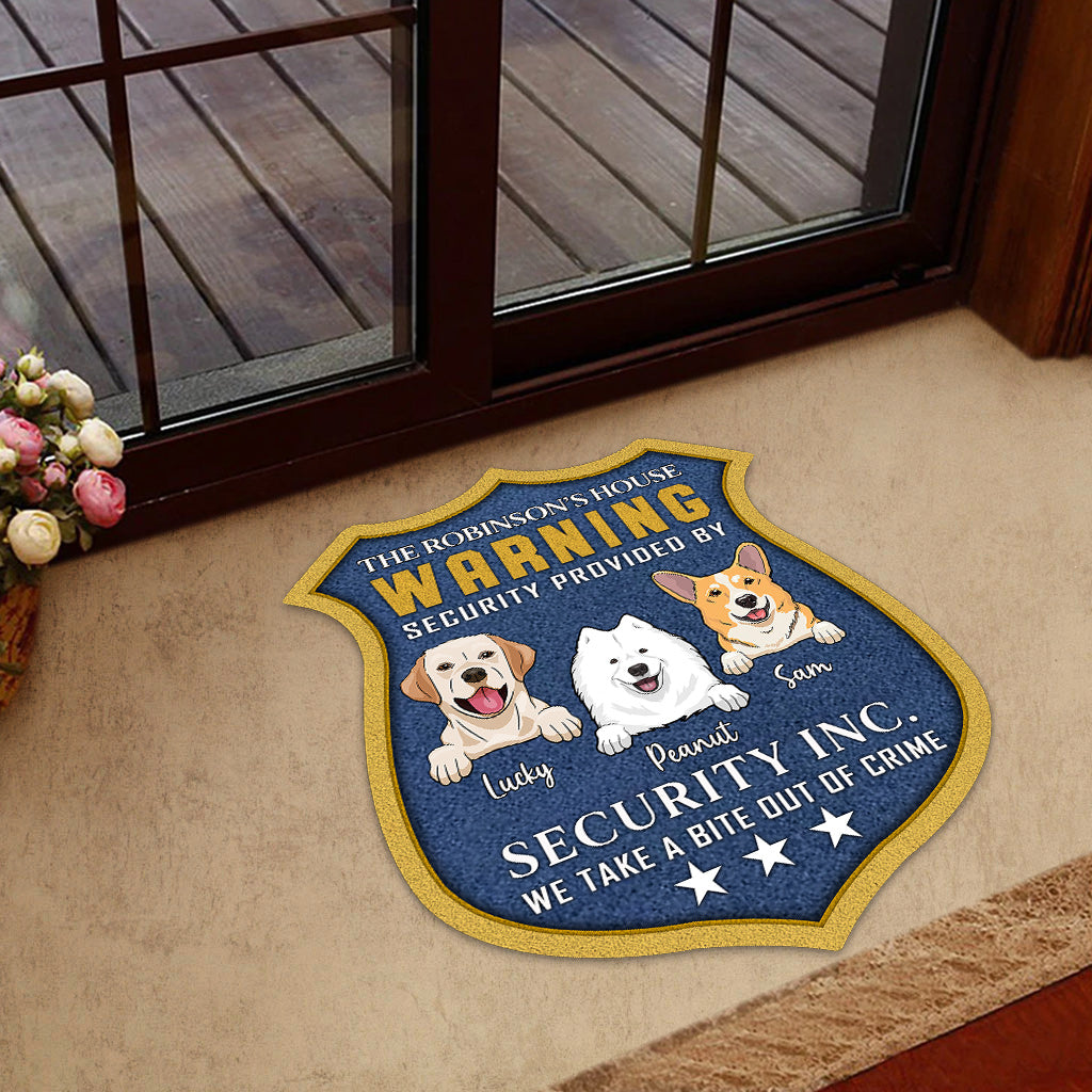 Sicherheit gewährleistet – personalisierte Fußmatte in Hundeform
