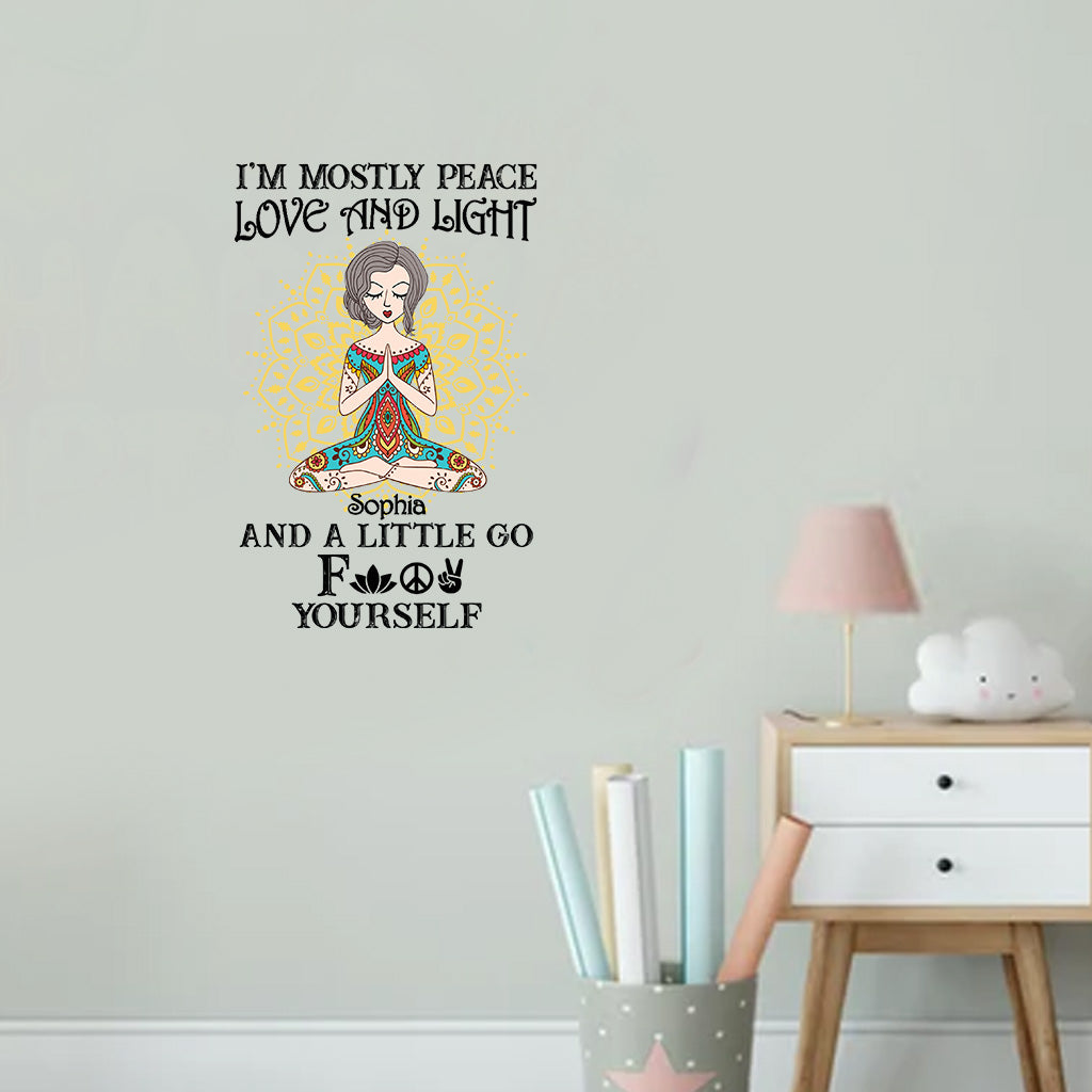 Ich bin vor allem Frieden, Liebe und Licht – personalisierter Yoga-Aufkleber (Vollversion)