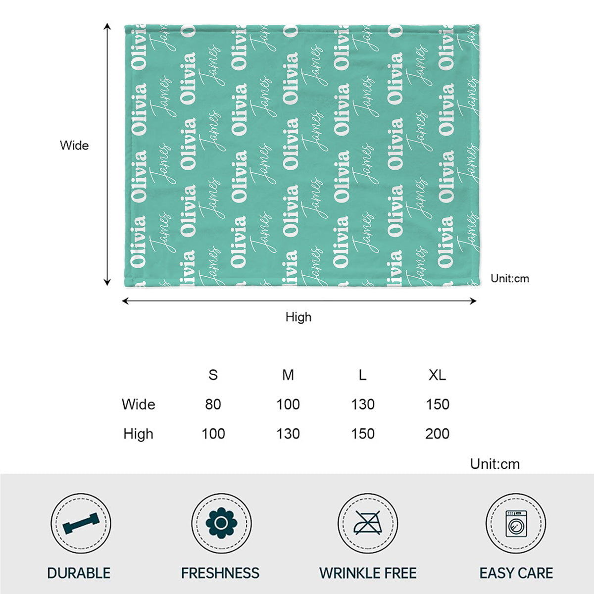 Individuelles Namensmuster – Personalisierte Freundschaftsdecke