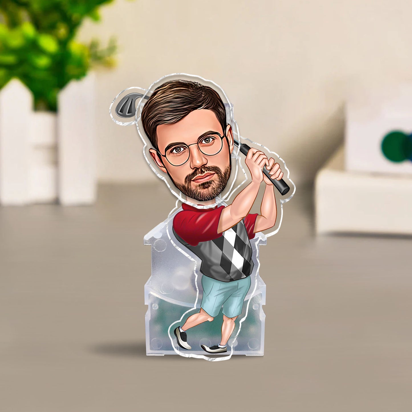 Lustige Fotofigur – Personalisierter Golf-Wackelkopf