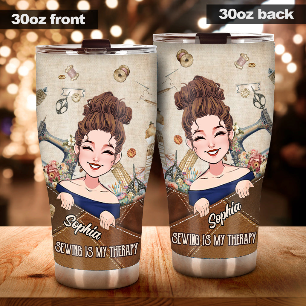 Nähen ist meine Therapie – personalisierter Nähbecher