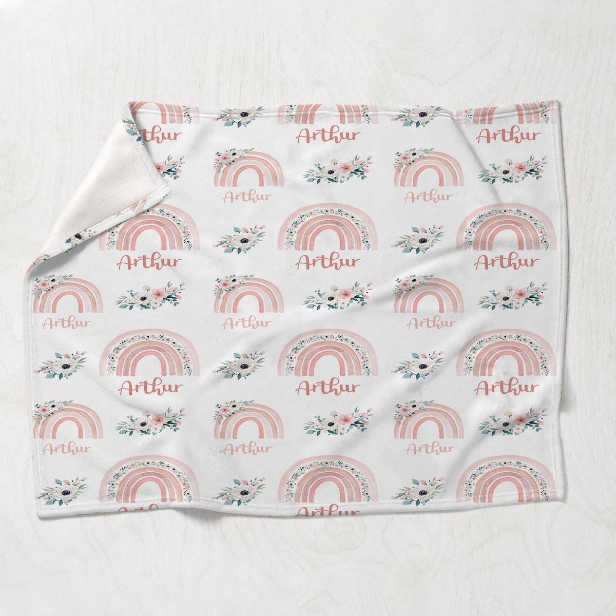 Retro Rainbow Custom Name - Personalized grandson Blanket