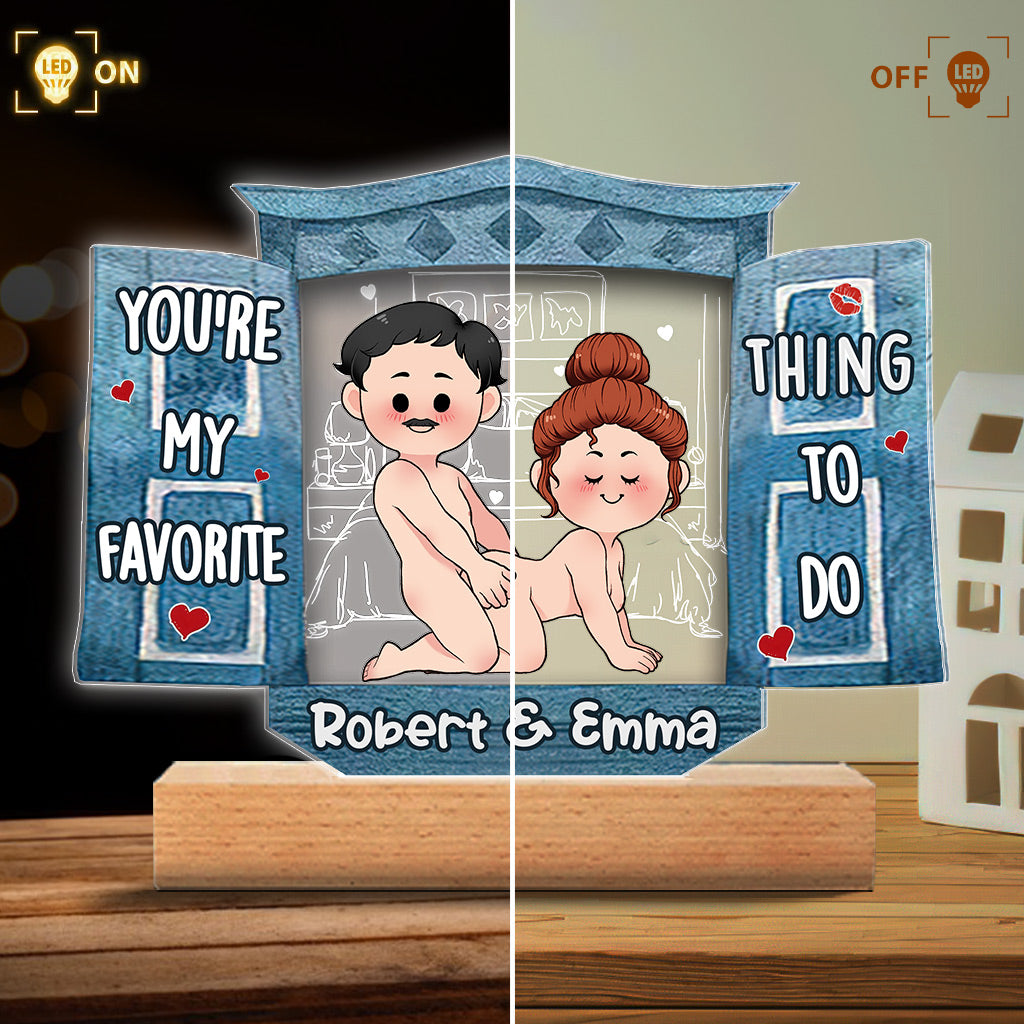 You’re My Favorite - Personalized Couple Shaped Plaque Light Base
