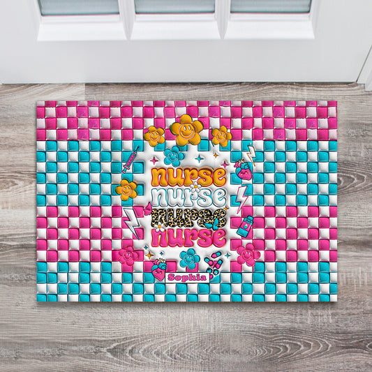 Pflegeleben – Geschenkidee für Krankenschwestern, Mütter, Ehefrauen, Freundinnen – Personalisierte Fußmatte