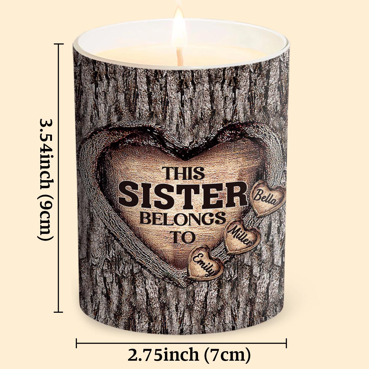 Dad's Heart - Gift for dad, grandma, grandpa, mom, uncle, aunt, brother, sister - Personalized Candle With Wooden Lid