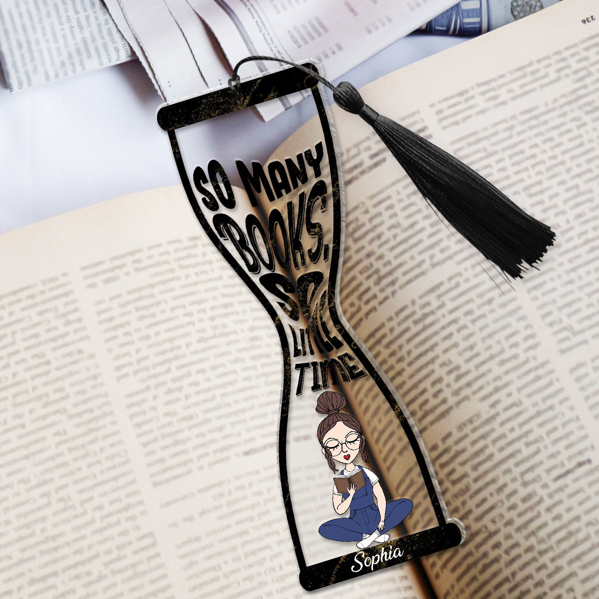 So Many Book So Little Time - Personalized Book Bookmark