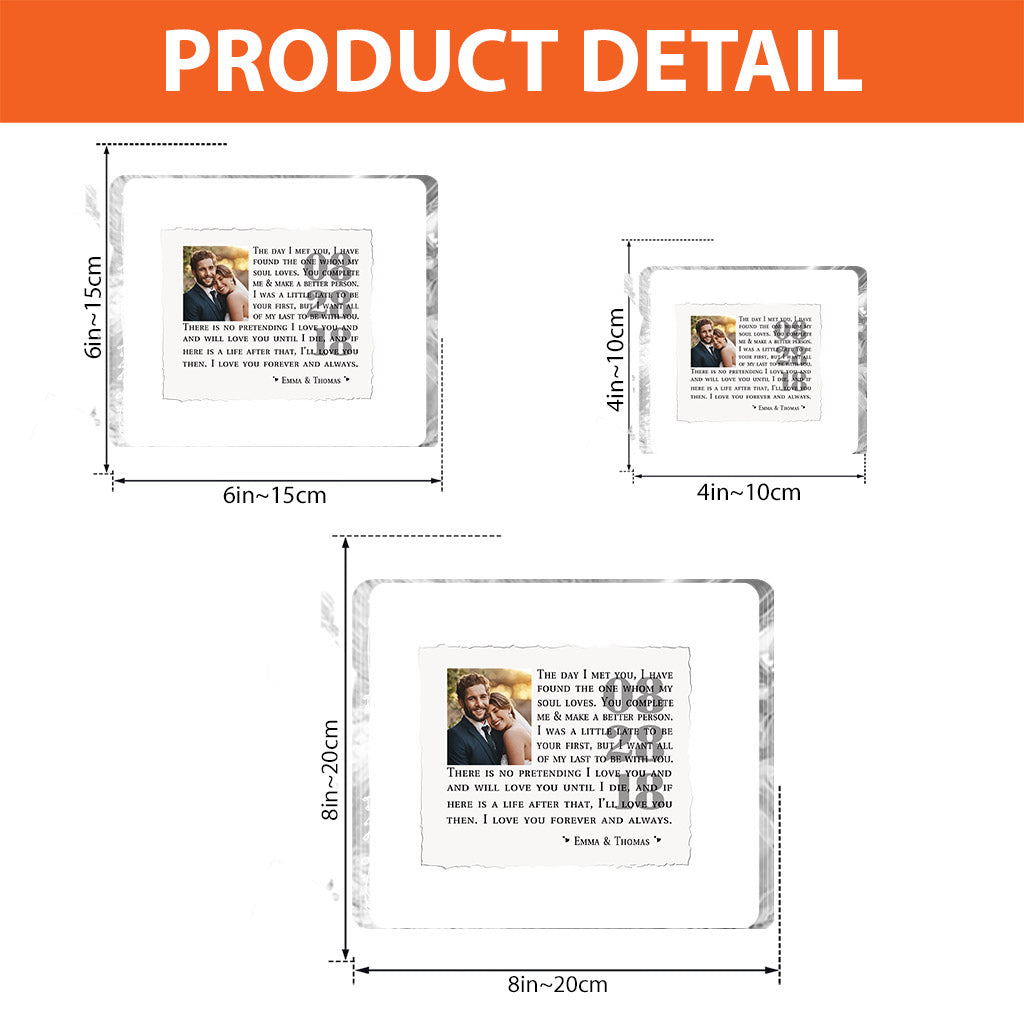 Ich liebe dich – Personalisierte Acrylplakette in individueller Form für Paare