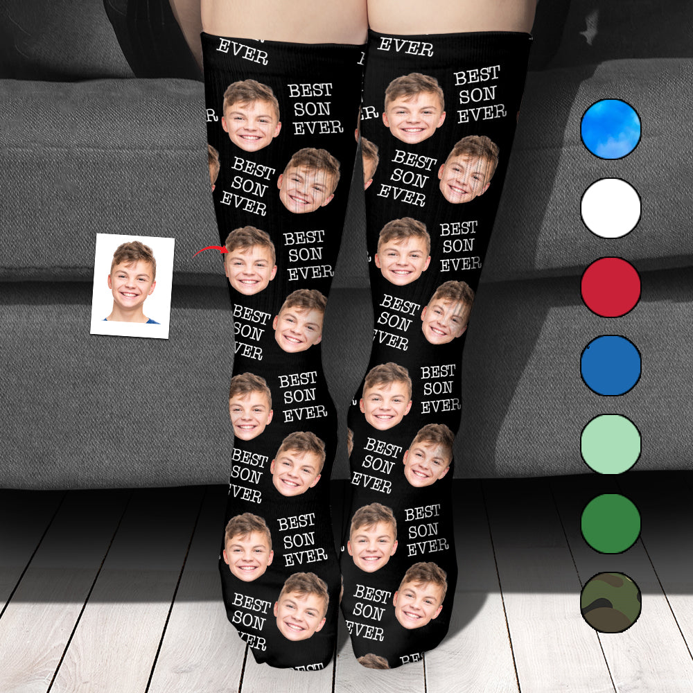 Individuell gestaltete Socken für Sohn