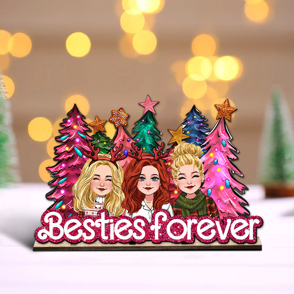 Beste Freundinnen für immer – Geschenk für eine Freundin – Personalisierte, einlagige, große, freistehende Dekoration