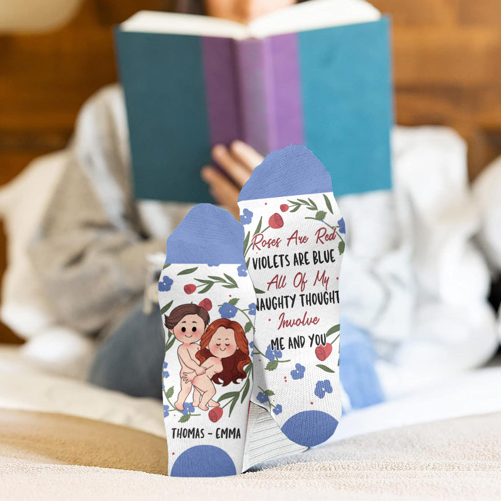 Rosen sind rot – personalisierte Socken für Paare