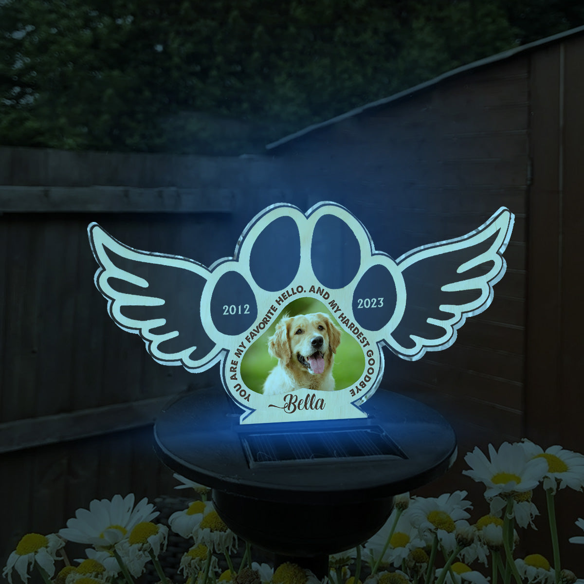 Beste Freunde werden nie vergessen – Personalisierte Solar-Gartenleuchte für Hunde