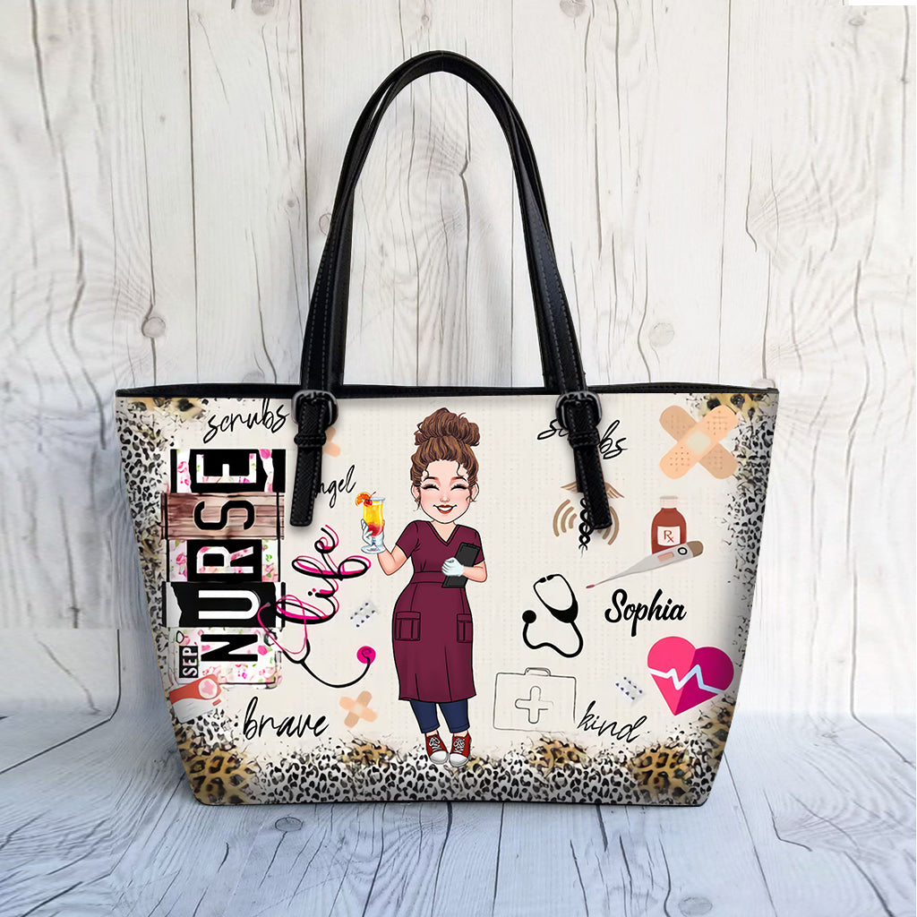 Krankenschwester/Pflegehelferin/Arzt... Leben - Personalisierte Ledertasche für Krankenschwestern