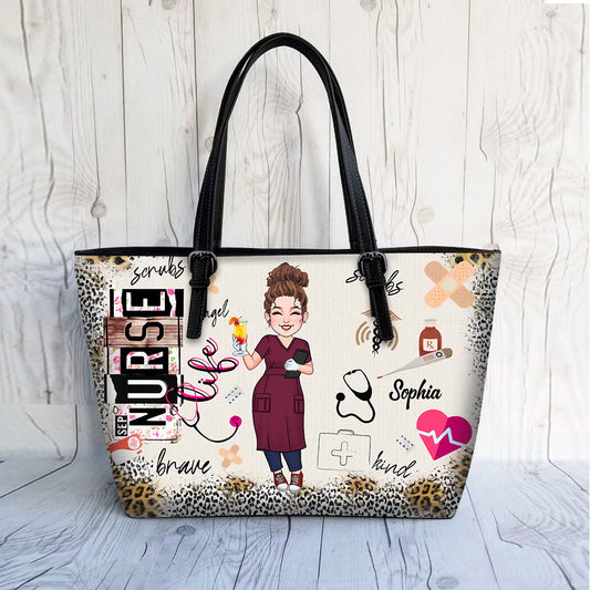 Krankenschwester/Pflegehelferin/Arzt... Leben - Personalisierte Ledertasche für Krankenschwestern