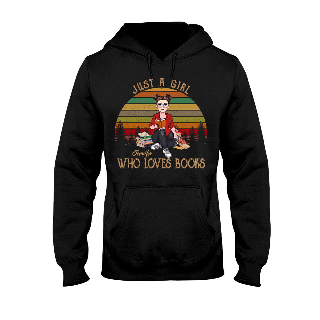 Einfach ein Mädchen, das Bücher liebt – personalisiertes Buch-T-Shirt & Hoodie