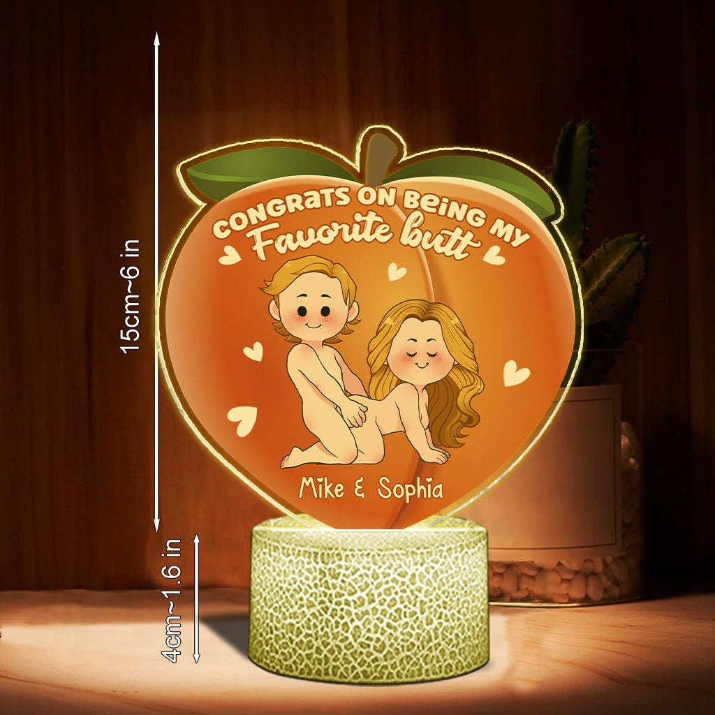 Congrats On Being My Favorite - gift for husband, wife, boyfriend, girlfriend - Personalized Shaped Plaque Light Base