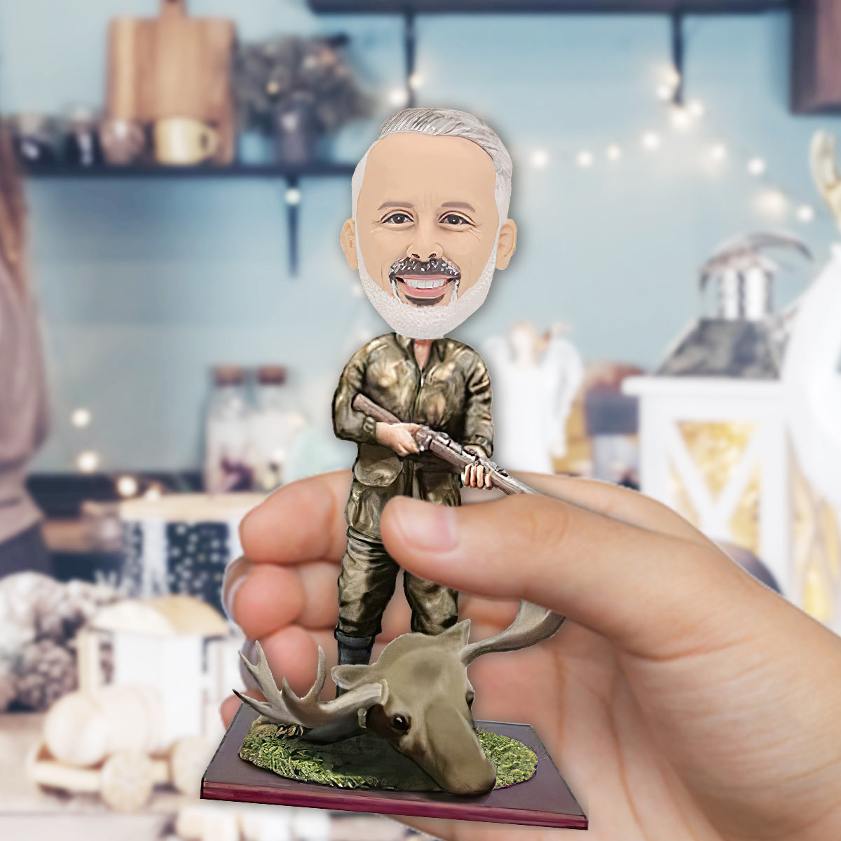 Jagd-Wackelkopffigur - Personalisierte Angel-Wackelkopffigur