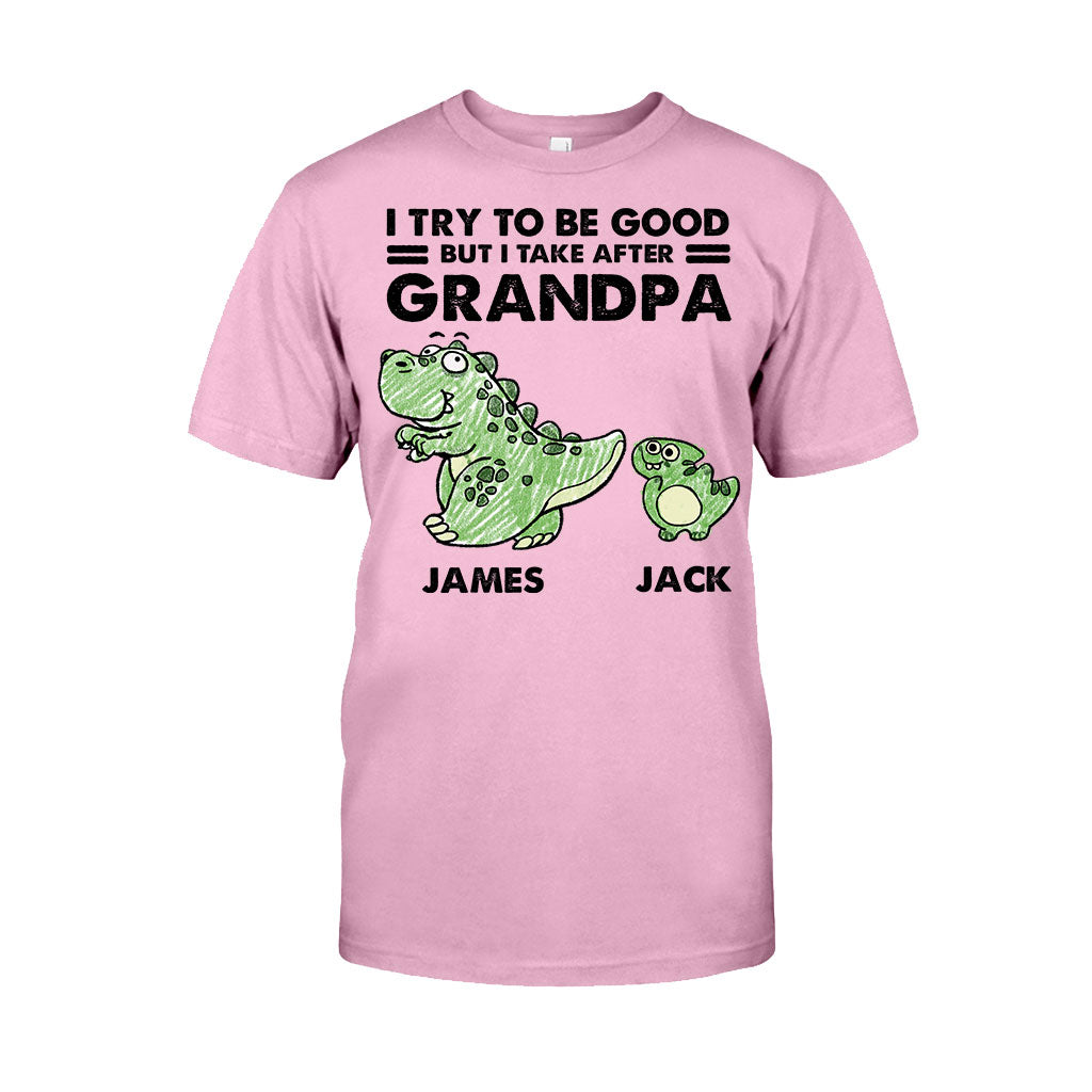 Ich bin ganz nach meiner Oma/meinem Opa gekommen – Geschenk für Opa – Personalisiertes T-Shirt und Hoodie