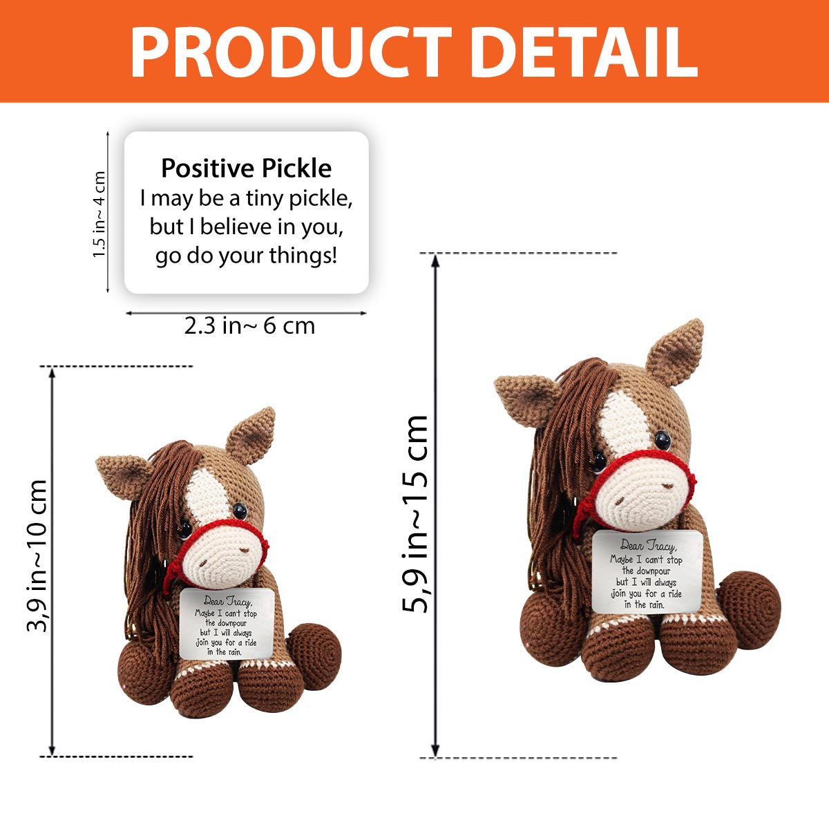 Reite mit mir – Personalisierte handgestrickte Pferdefigur