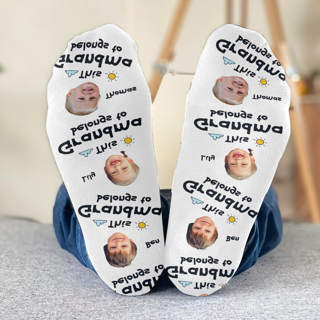 This Dad Belongs To - Gift for dad, grandpa, mom, uncle, aunt, grandma - Personalized Socks