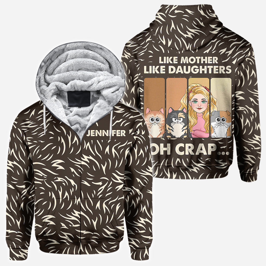 Like Mother Father Like Daughter Son Cats Dogs Pet Lover - Personalized Cat All Over Shirt