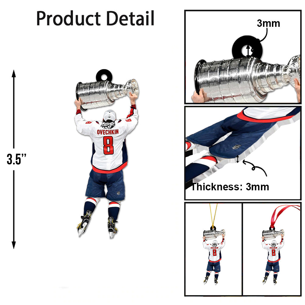 Foto-Ornament – ​​Hockey-Geschenk für den Sohn – Personalisierter Ornament