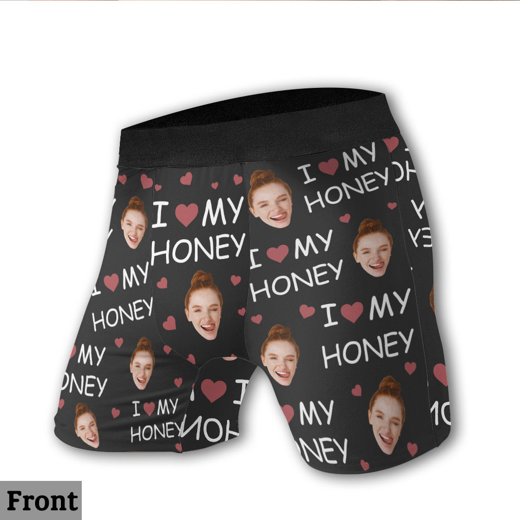 Ich liebe meine Frau/Freundin/Schatz – Personalisierte Boxershorts für Männer mit dem Aufdruck „Ehemann und Ehefrau“