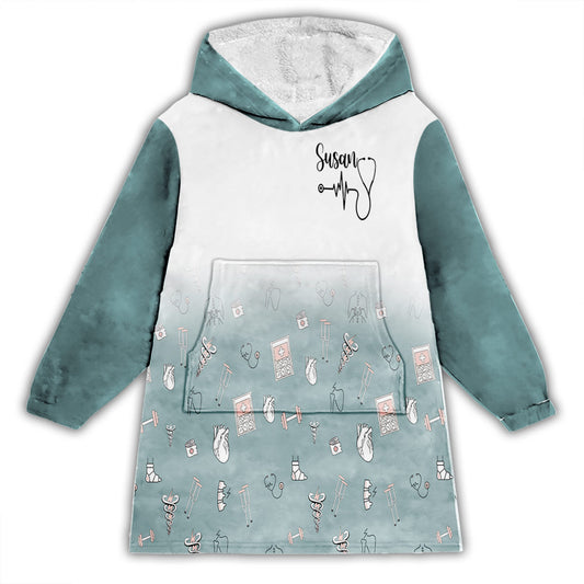 Nurse Jacket - Personalized Nurse Blanket Hoodie