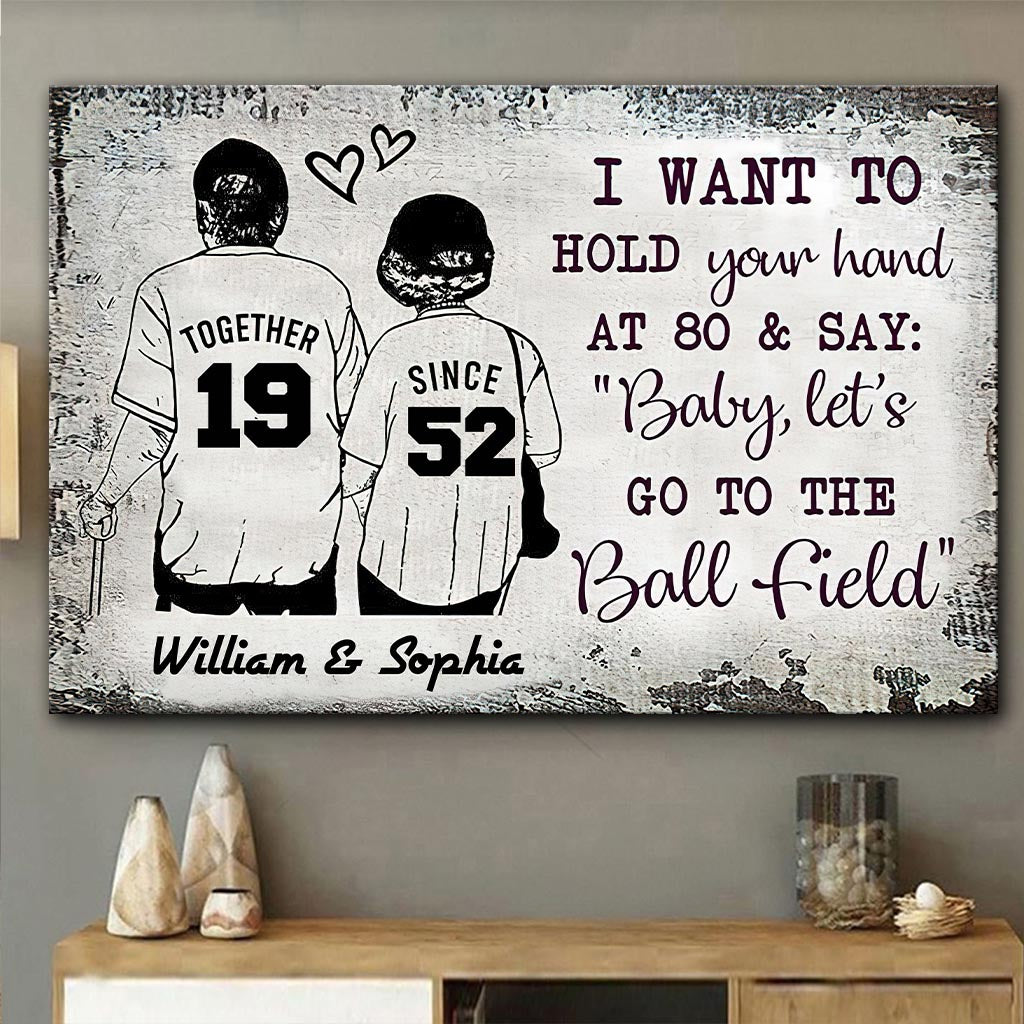 Baseball Together Since - Personalisierte Baseball-Leinwand und Poster