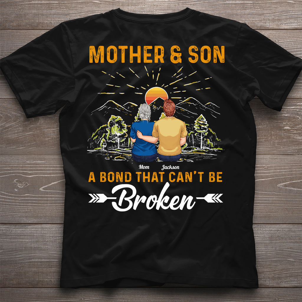 Mutter und Sohn – ein unzerbrechliches Band – personalisiertes Mutter-T-Shirt und Hoodie
