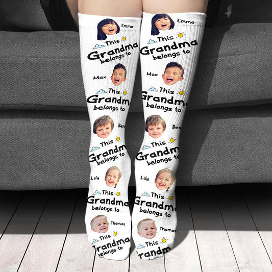 This Dad Belongs To - Gift for dad, grandpa, mom, uncle, aunt, grandma - Personalized Socks