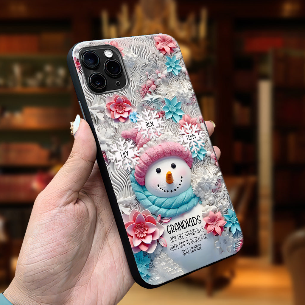 Enkelkinder sind wie Schneeflocken – Geschenk für Oma – Personalisierte Handyhülle