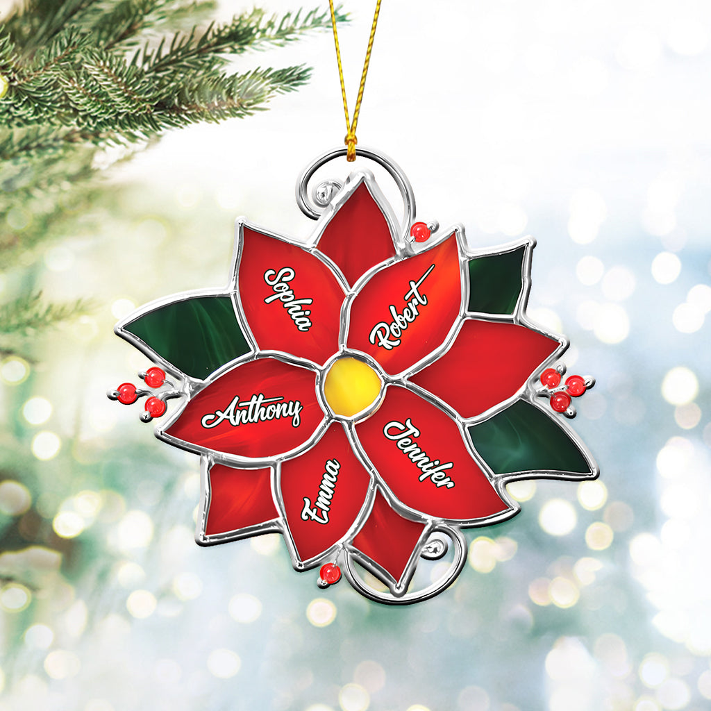 Weihnachtsblumen für die Familie – personalisierter Familienschmuck
