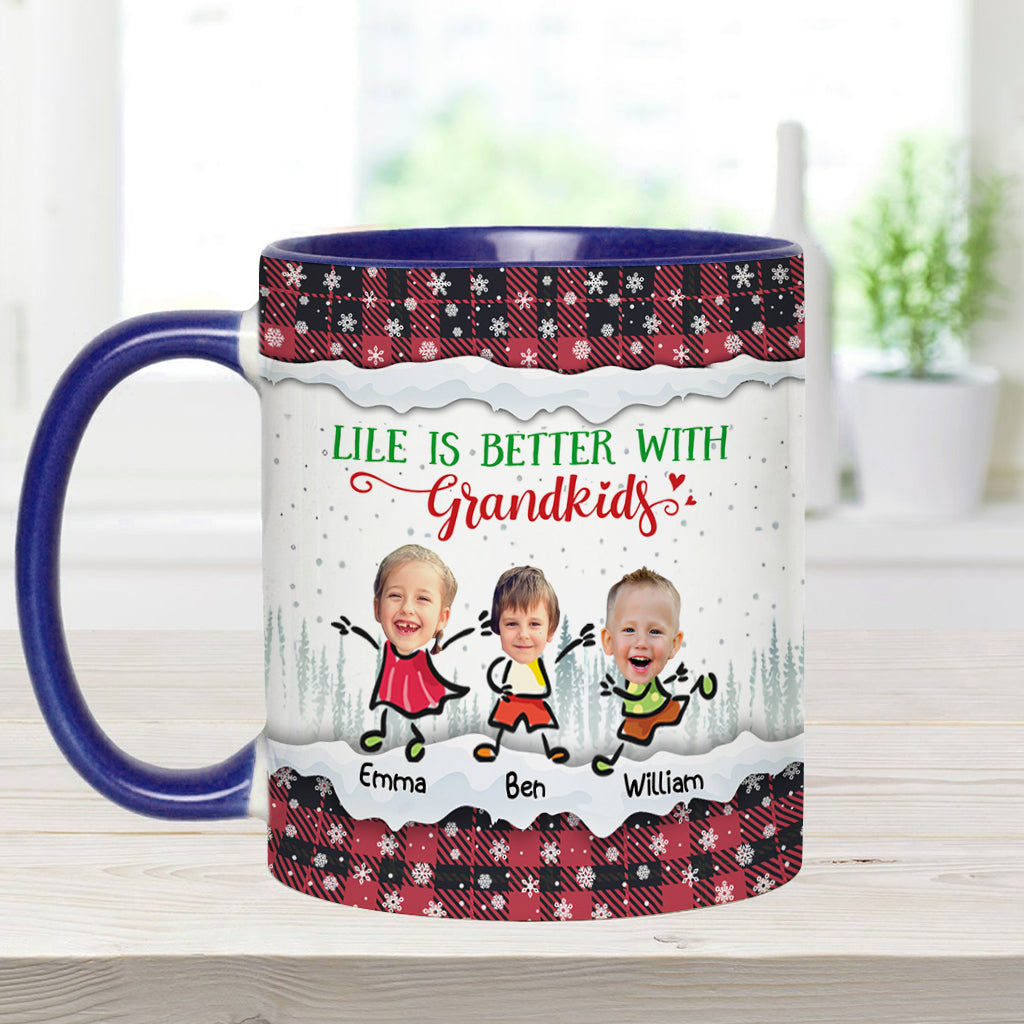 Life Is Better With Grandkids - Personalized Grandma Accent Mug