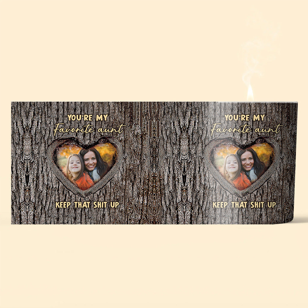 Du bist meine Lieblingstante – Geschenk für Tante – Personalisierte Kerze mit Holzdeckel